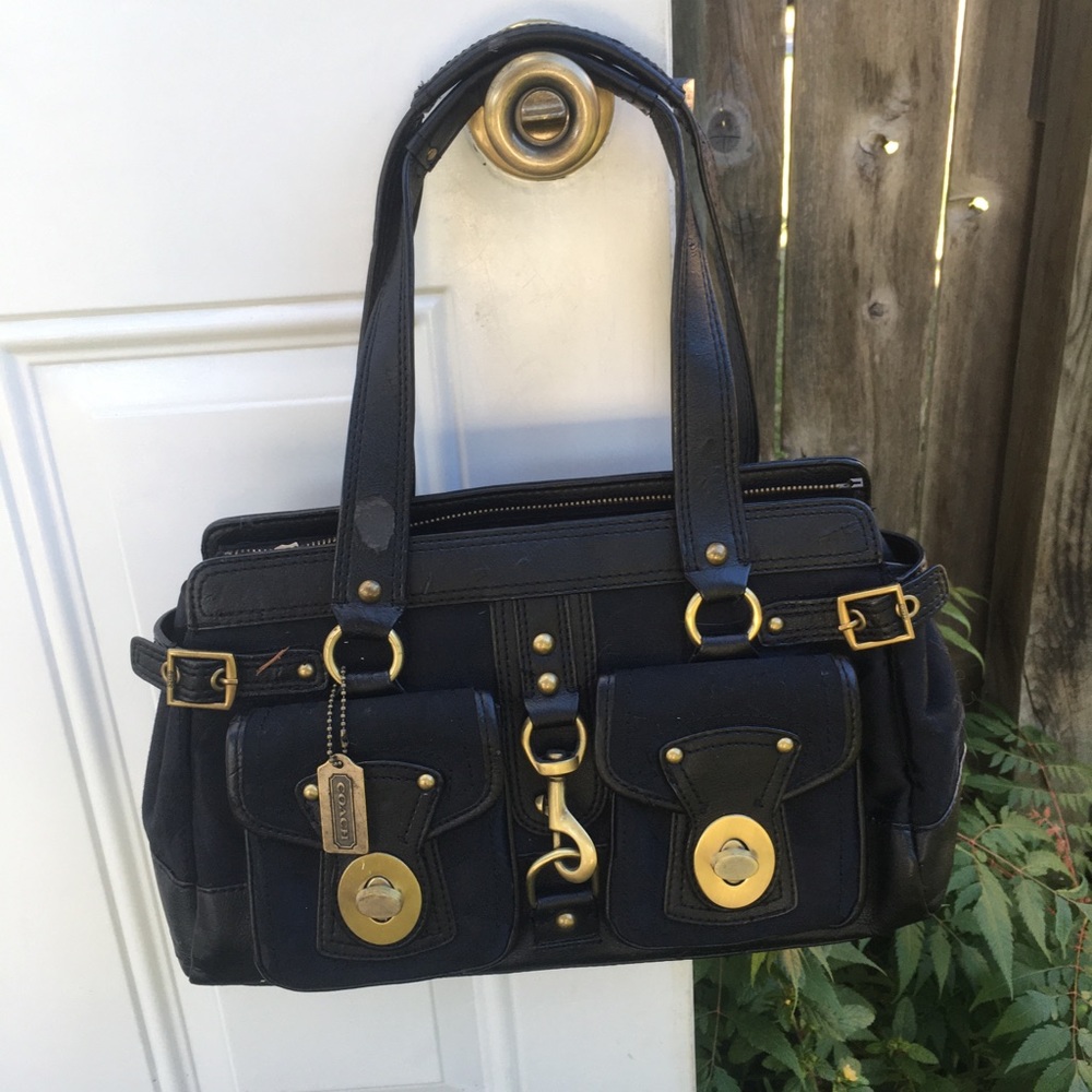 Faux Coach Shoulder Purse